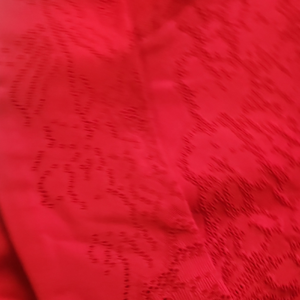 Fabletics Red Crop Top With Pretty Embossed Pattern - Picture 4 of 6